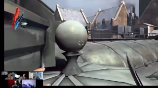 Screenshot from a video game showing a round object approximated by straight edges.